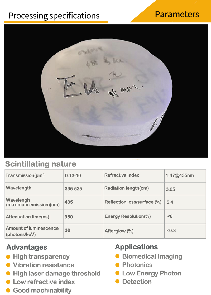 Europium-doped calcium fluoride material properties