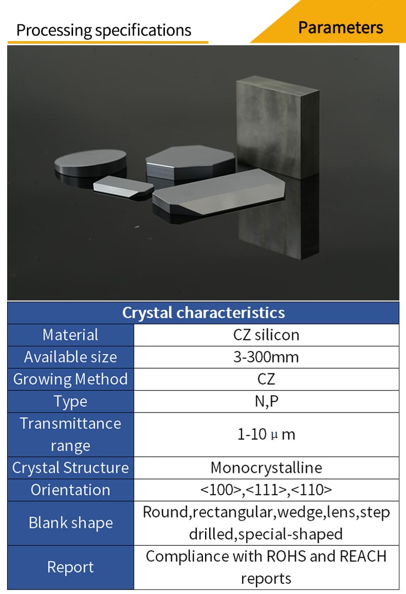 Customized parameters for CZ-silicon